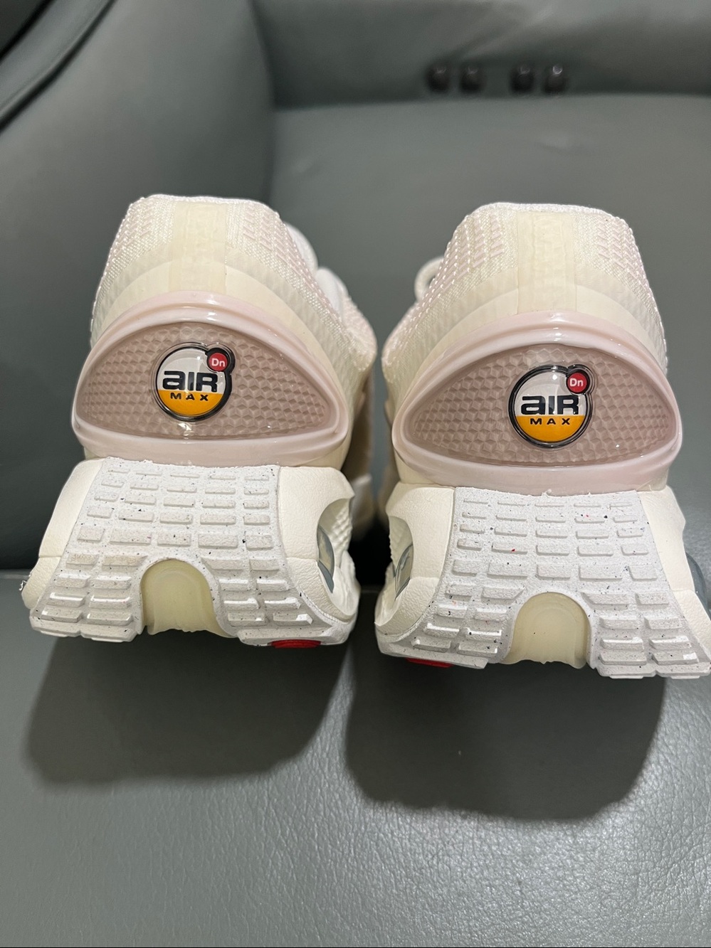 Nike Airmax DN Off White Sneakers with Pale Pink Accents - Picture 3 of 5